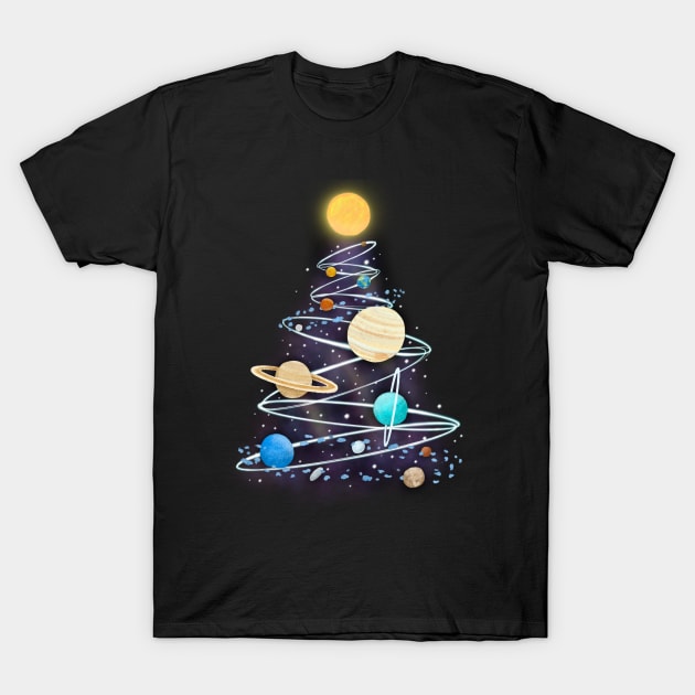 Planetary Holiday T-Shirt by NashSketches